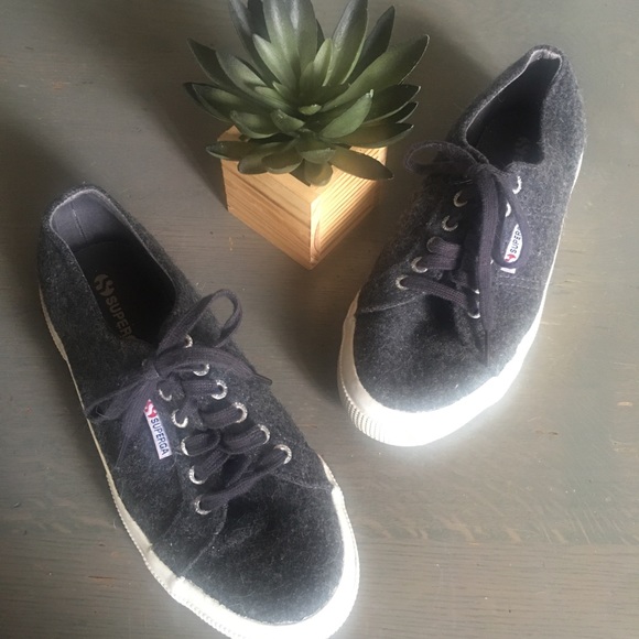 superga charcoal leather